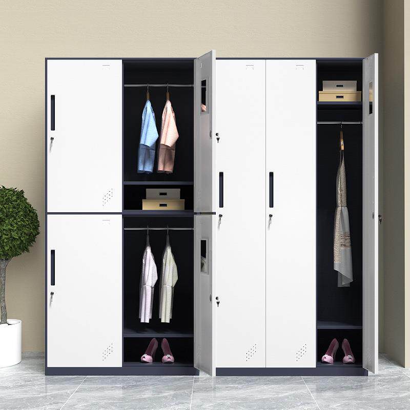 员工更衣柜宿舍铁皮储物柜健身房浴室六门换衣柜子带锁钢制拆装柜