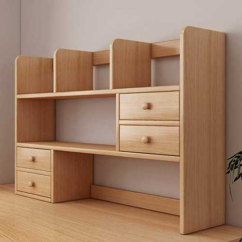 实木桌面书架学生家用书桌收纳置物架桌上简易柜子储物柜儿童书柜