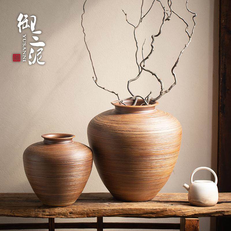 御三泥复古陶瓷干花绿植花瓶大陶罐景观花卉落地庭院民宿创意花盆