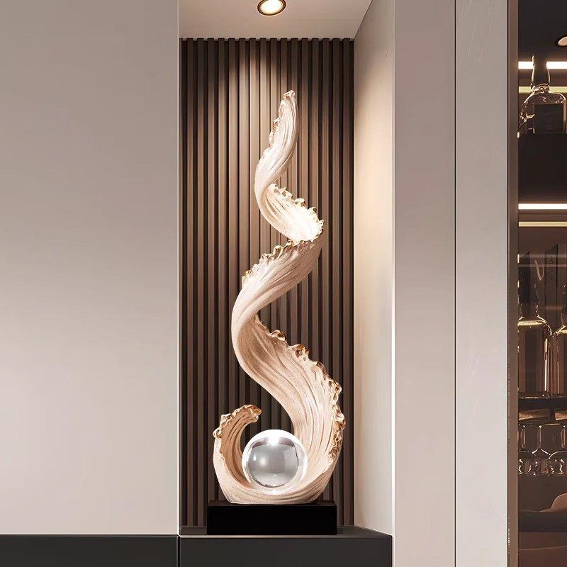 风生水起入户入门玄关艺术装饰摆件轻奢客厅电视柜感竖高