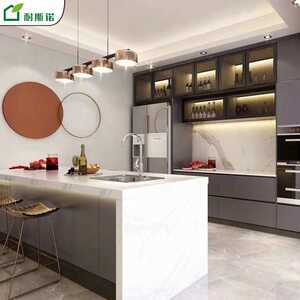 北京厂家可定 制饰面板橱柜露水河基材柜体露水河门板石英石台面