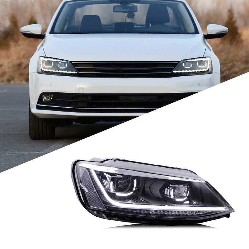 适用于12-18款新速腾大灯总成改装LED日行灯流光转向灯透镜氙气灯