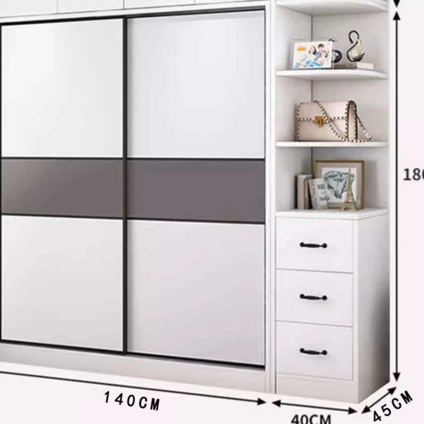 包安装衣柜家用卧室推拉门实木质出租房储物成人加宽大衣橱