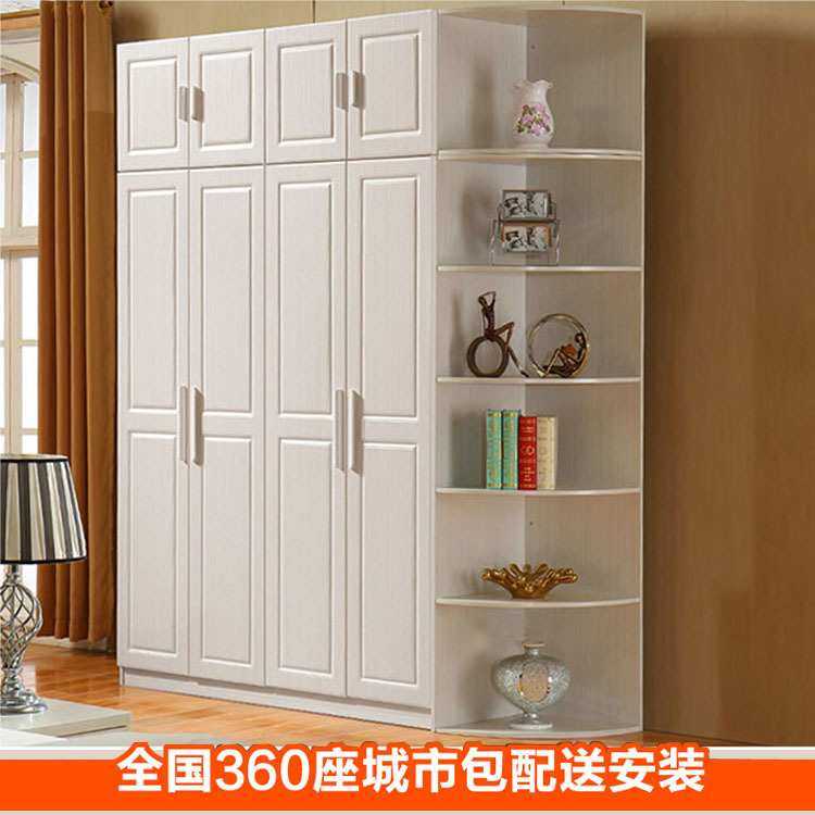 白色简约现代衣柜 卧室板式衣柜34三四门简易整体大衣橱 厂家直供