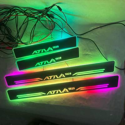 4片适用于Perodua ativa流光动态门槛条带LED灯幻彩迎宾踏板改装