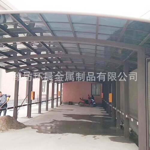铝合金遮阳棚别墅庭院雨篷 阳光板无声雨搭户外PC耐力板雨棚