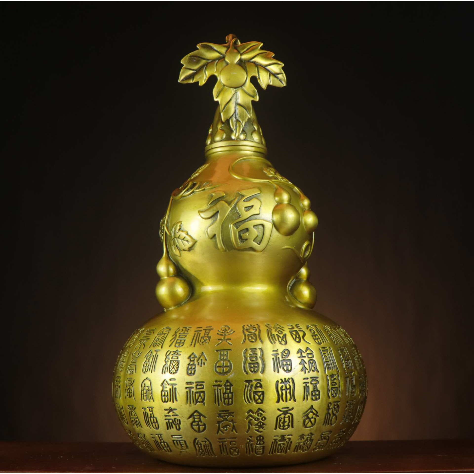 铜葫芦摆件大号小号铜空心开口大葫芦百福禄客厅家具装饰百福葫