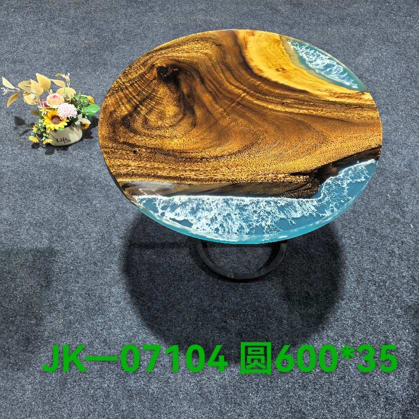 加工定制蓝色拼搭款小圆桌家用高级感餐厅阳台茶几复古茶餐厅商用