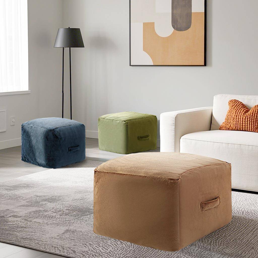 海绵填充的豆袋坐垫立方体凳椅轻便透气柔软面料多功能坐垫脚凳