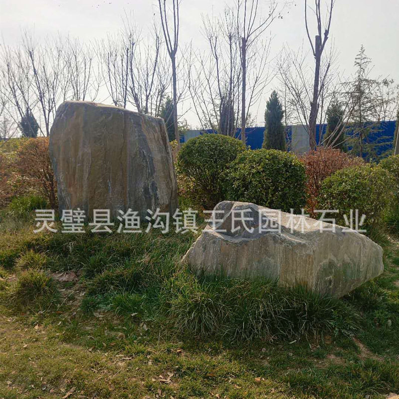 产地泰山青色花纹石公园草坪点缀石景观石接园林工程青龙石天然石