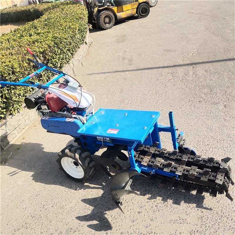 果园农用履带式挖沟机 手扶培土机 双链条农用机械微耕施肥器厂家
