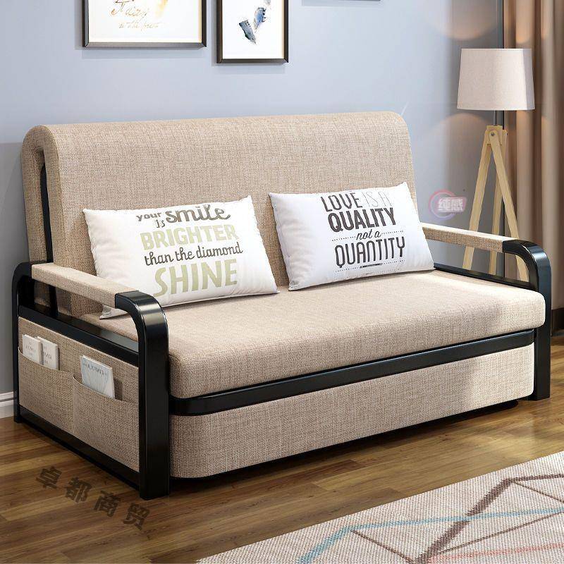 沙发床一体两用客厅多功能小户型网红款实木可伸缩单人折叠推拉床