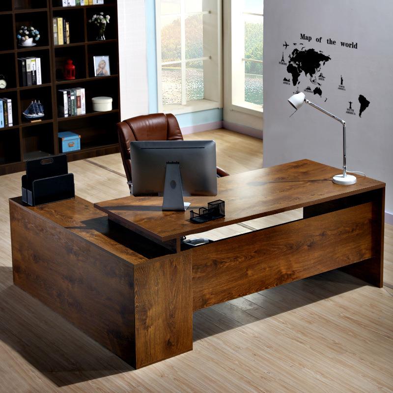 仿实木办公桌老板桌转角现代时尚中式大班总裁主管经理电脑桌
