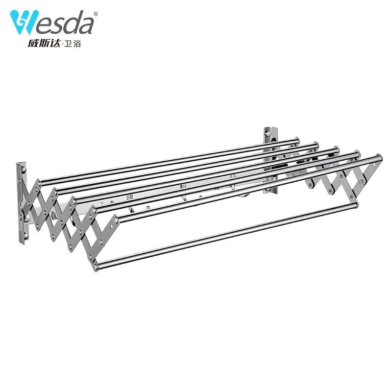 威斯达卫生间不锈钢伸缩毛巾架浴室拉伸浴巾架置物架五金挂件907