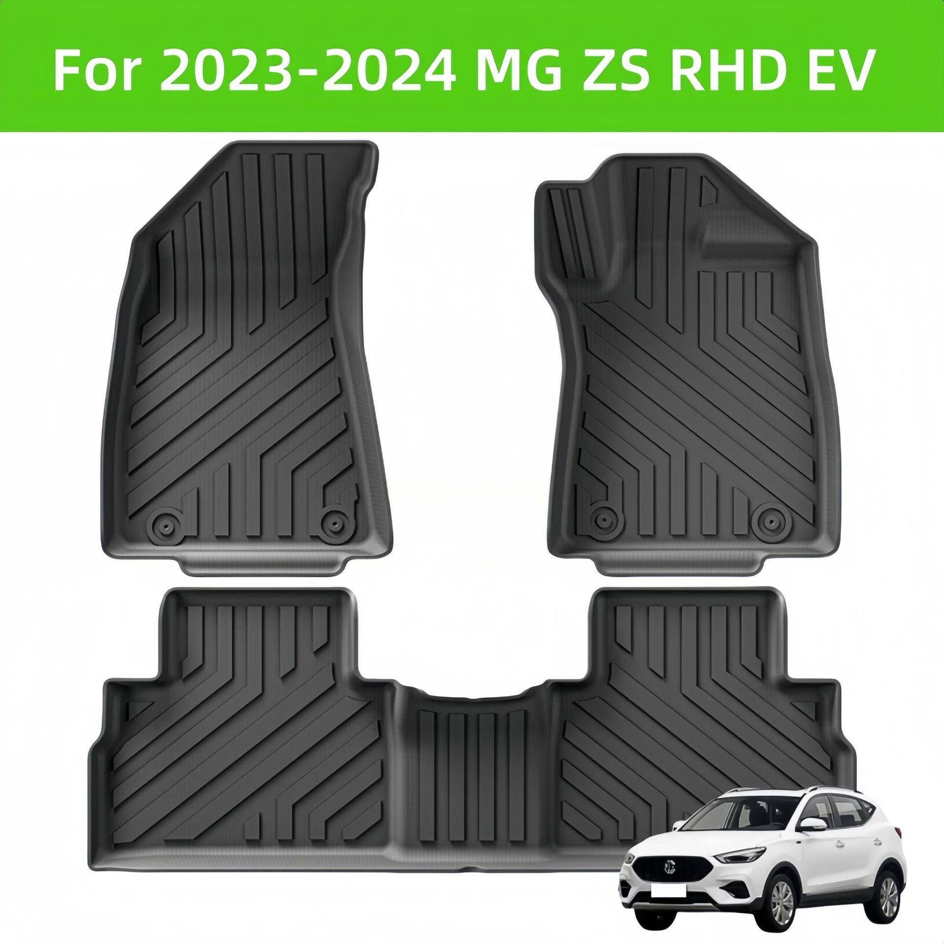 For 23-24 MG ZS RHD EV TPE 3D car floor mat/Rear Trunk Mat