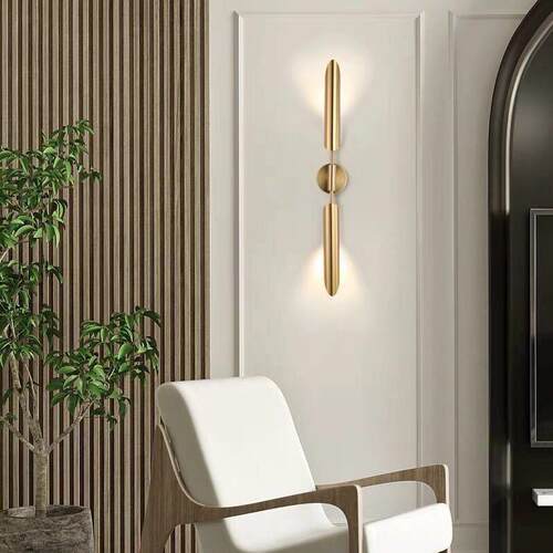 wall lamp金色金属壁灯设计师样板房现代客厅背景墙灯卧室床头灯