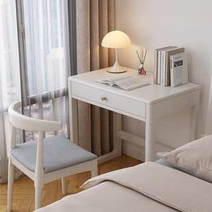 北欧学习书桌实木白色小户型梳妆台长60/70CM现代简约办公电脑桌
