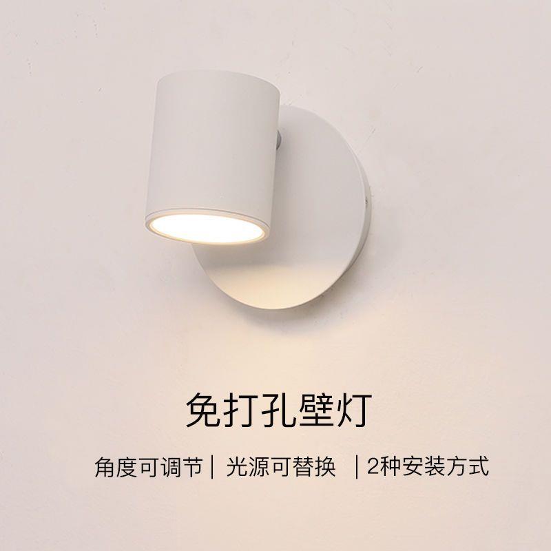 免打孔壁灯带明线插头简约现代卧室床头灯厨房led粘贴免钉墙壁灯