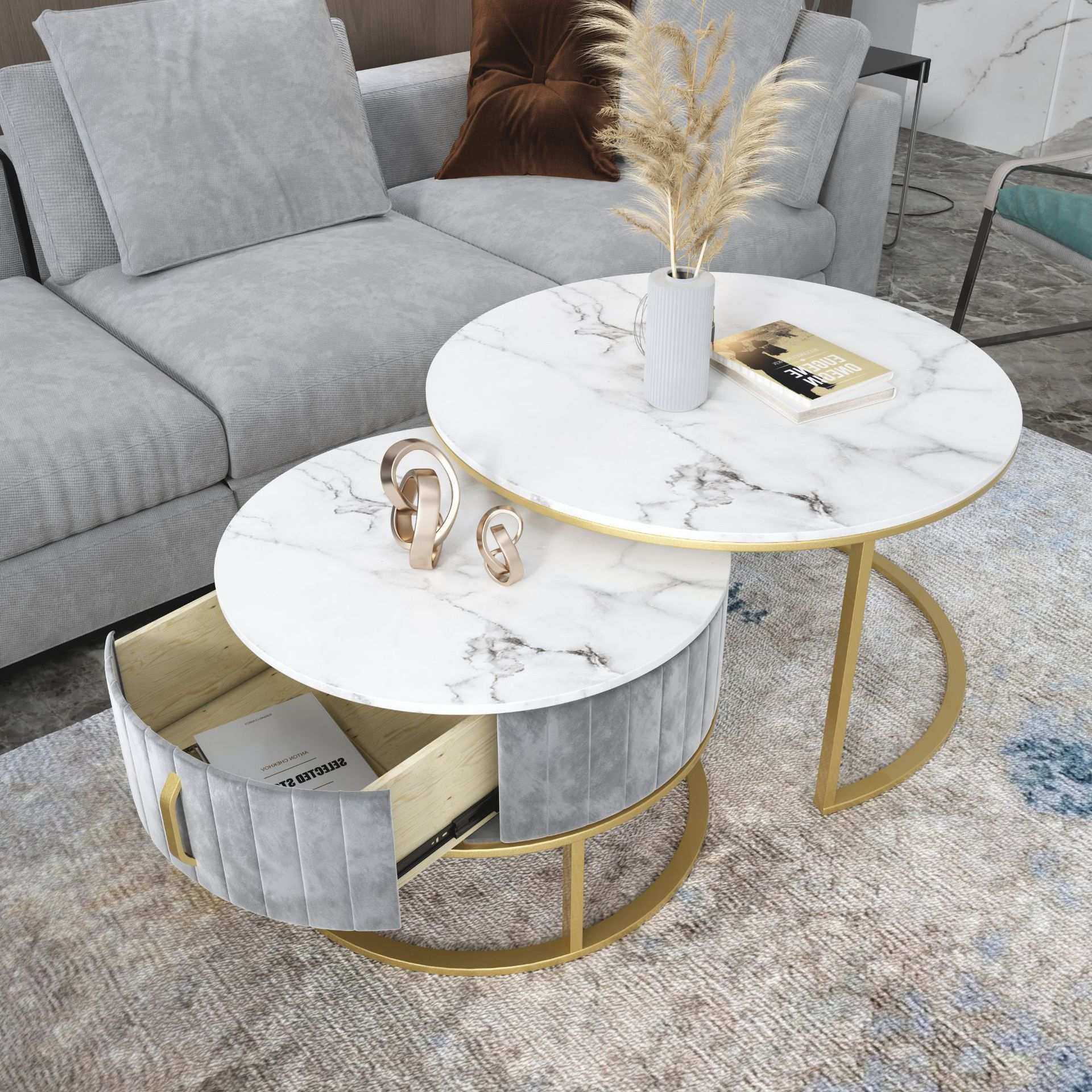 北欧子母茶几组合 大理石家用客厅轻奢茶几 圆形小茶几沙发边几桌,模玩/动漫/周边/娃圈三坑/桌游,模型制作工具/辅料耗材,淘宝优惠券,粉丝福利购,淘宝优惠卷