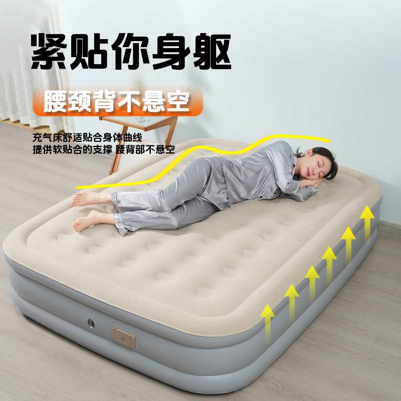 成人单人双人家用全自动充气床加高加厚户外露营帐篷用气垫床床垫