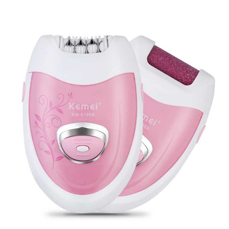 KM-6199A女士电动拔毛器二合一 脱毛器夹轮式滚轮 电动剃毛器