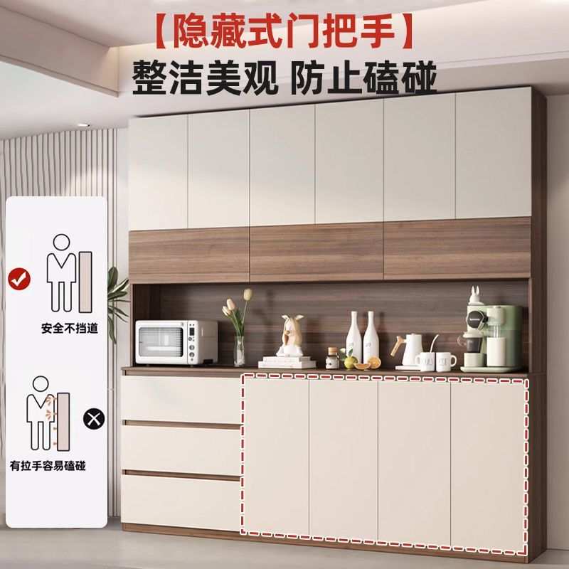 中古风玄关柜靠墙一体储物餐厅客厅茶水柜多功能定制餐柜