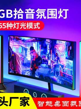 新款电竞房rgb氛围灯Lampe mit Multi-Modi und Musik Sync
