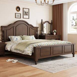 复古实木床美式床双人床主卧大床2米x2米2乡村1米8现代简约一米五