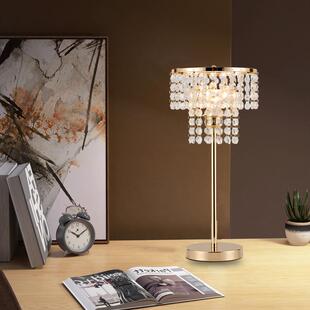 网红轻奢水晶台灯卧室床头灯欧式复古书房高级感装饰家居灯具