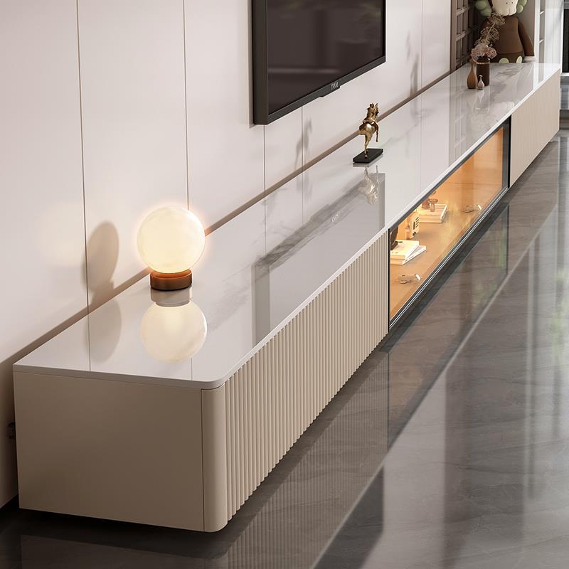 岩板电视柜现代简约小户型轻奢高级落地柜客厅家用茶几电视柜组合