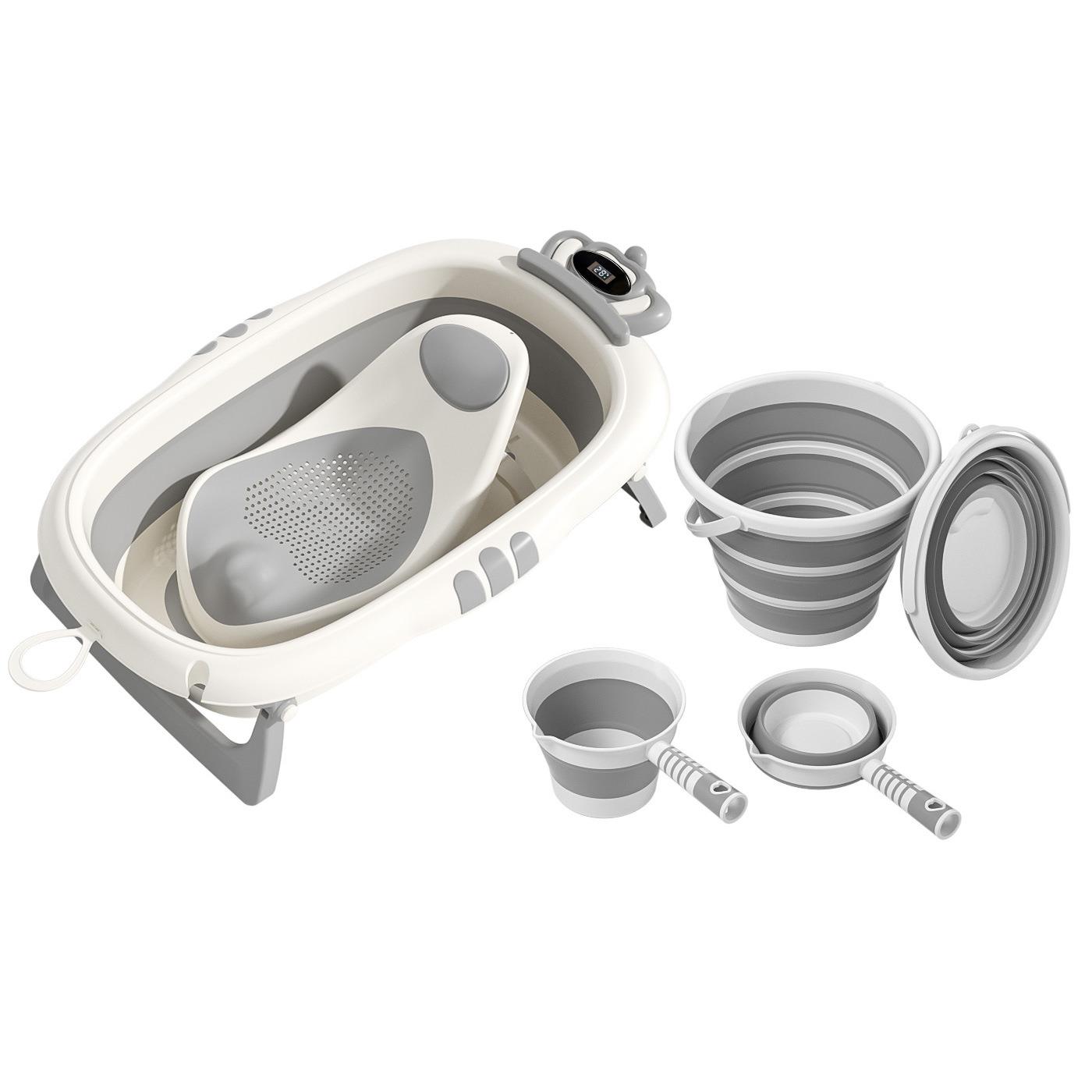 LBN婴儿洗澡盆宝宝浴盆幼儿坐躺折叠大号浴桶家用新生儿童用品