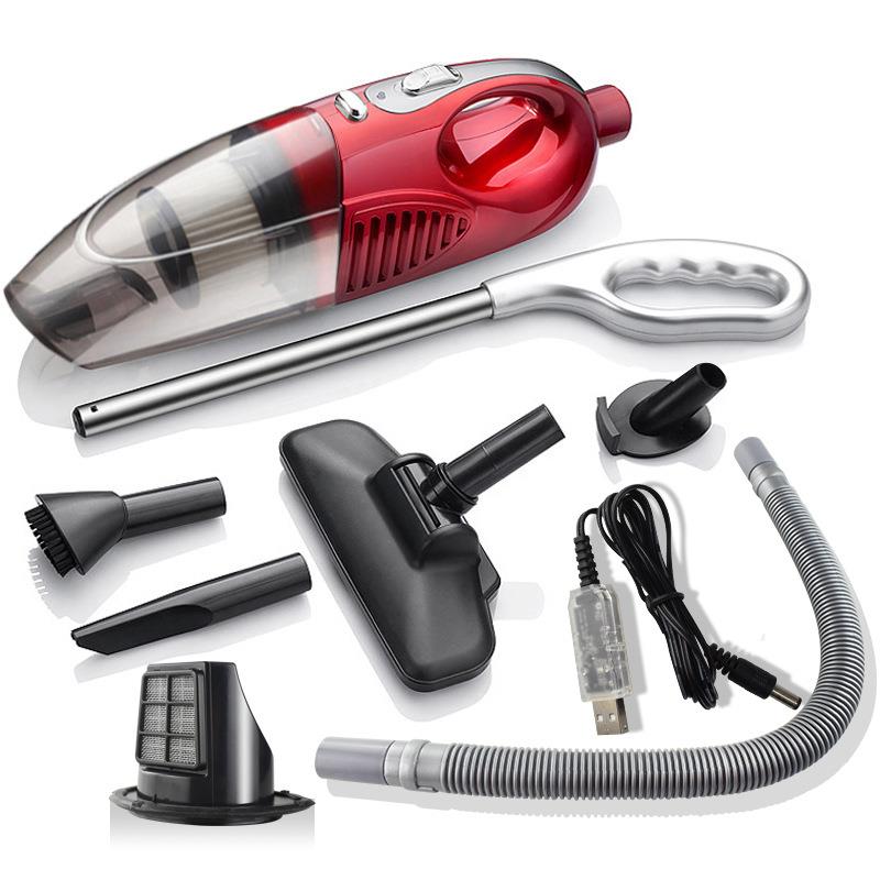 USB充电式无线吸尘器干湿两用车用家用吸尘器100W推杆扫地机