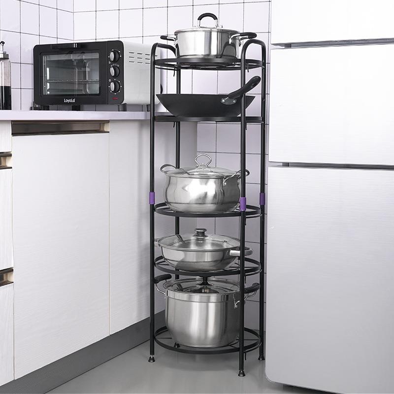 放锅架子厨房置物架用品锅具收纳架锅架多层落地三角转角台面锅碗