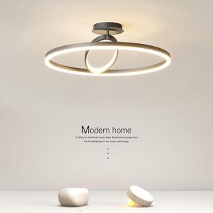 卧室灯黑白创意个性 灯具led客厅吸顶灯简约现代北欧几何房间主灯