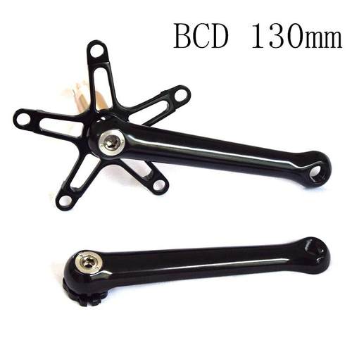 折叠车曲柄CNC牙盘铝合金轻量化中空一体曲柄小布中空牙盘130bcd