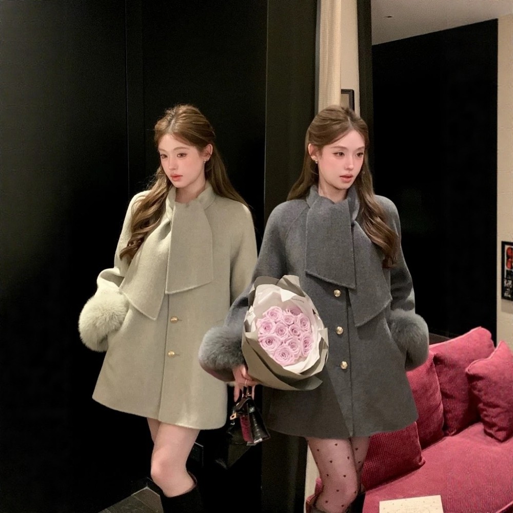 杨小卷新款大衣优雅贵气千金设计感翻领中长款双面呢外套风衣外套,女装/女士精品,风衣,淘宝优惠券,粉丝福利购,淘宝优惠卷