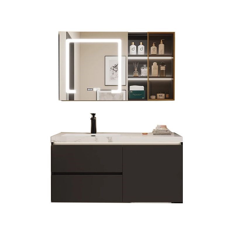 岩板无缝台盆浴室柜79CM89厘米/99/109/119扫地机器人基站洗漱台