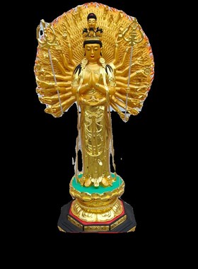 大型纯铜千手观音铜佛像寺庙佛堂摆件铸铜送子娘娘佛像观音菩萨