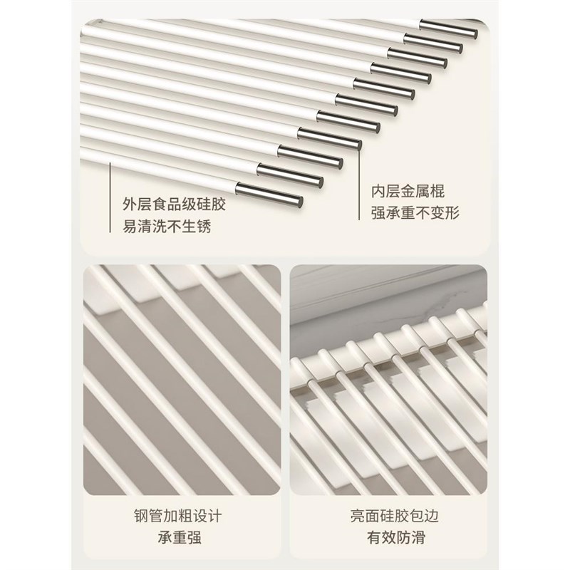 TidyHome厨房沥水架水槽可折叠水池洗碗池碗盘架硅胶沥水篮置物架