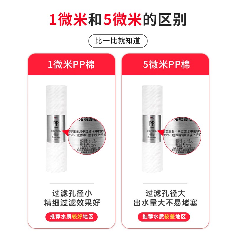 净水器滤芯通用家用10寸pp棉五级过滤器RO饮水机配件特惠装