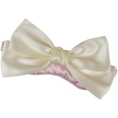 真丝眼罩睡眠遮光学生女发带男生睡觉护眼罩蝴蝶结睡觉眼睛罩专用