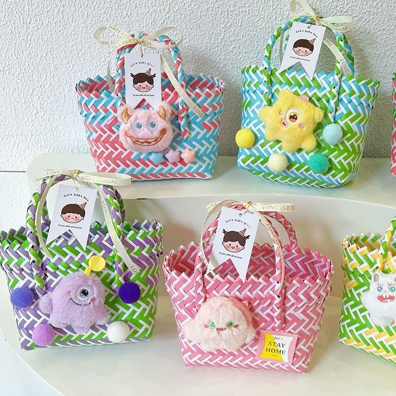 编织提篮子儿童伴手礼百日宴周岁礼品袋可爱谢谢你陪我过生日满月,收纳整理,购物篮,淘宝优惠券,粉丝福利购,淘宝优惠卷
