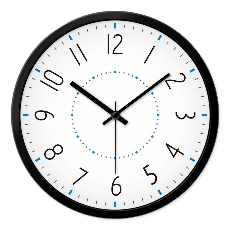 简约挂钟数字电子钟表圆形酒店前台世界时钟静音时尚家里用挂表