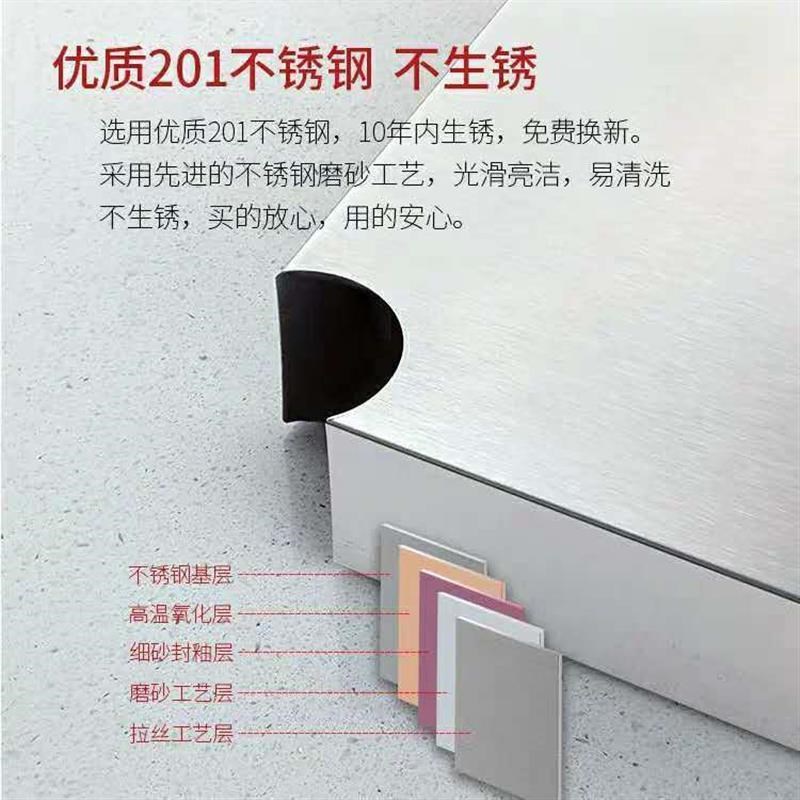 农村一体式厨灶台家用不锈钢农村厨房橱柜灶台柜一体式餐边柜楼梯