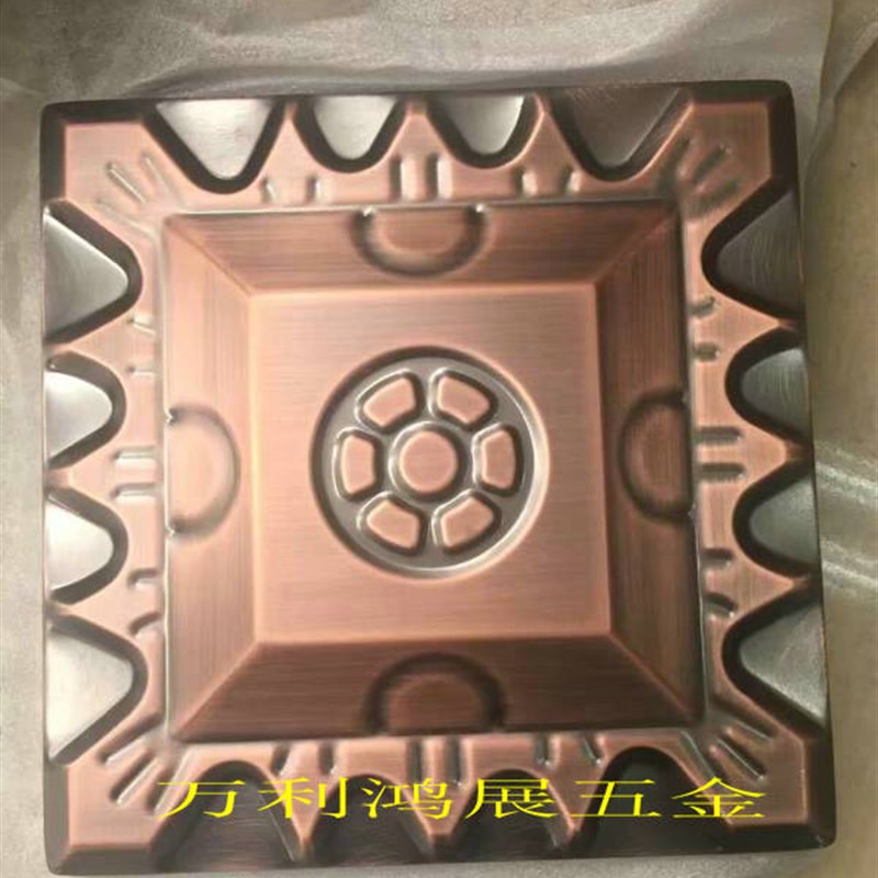 304不锈钢罗马柱配件红古铜印花金字塔红古铜足球方星60mm-160mm