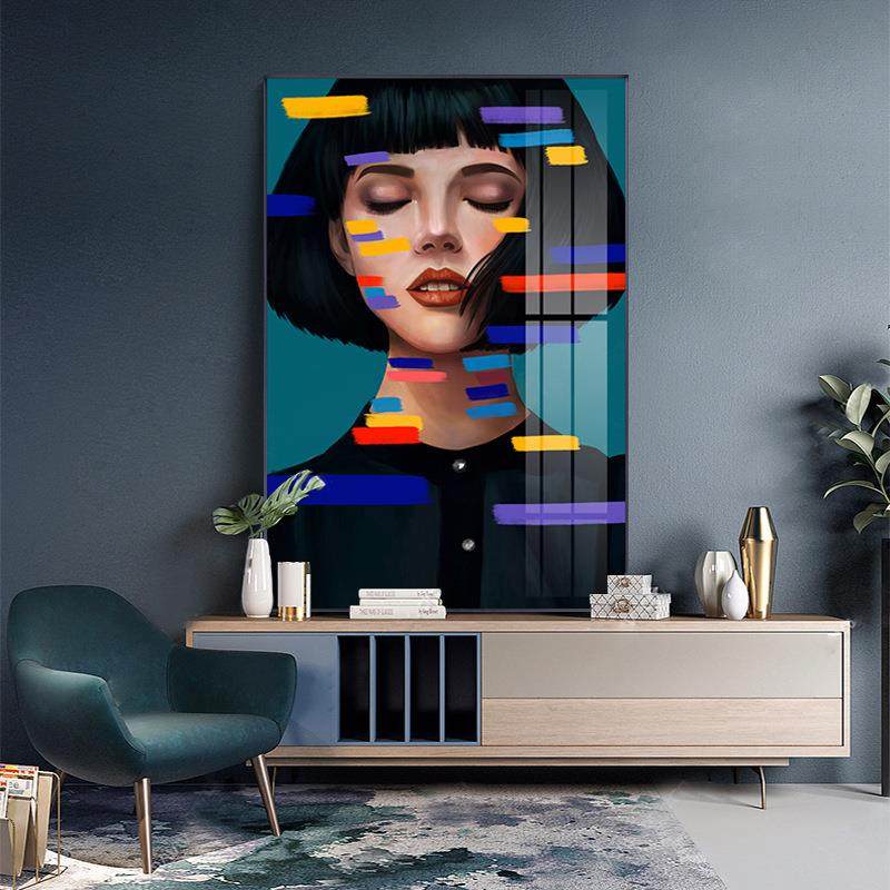 斑斓现代时尚轻奢客厅装饰画玄关人物美女竖版挂画商业空间壁画,纺织面料/辅料/配套,纺织机械配件,淘宝优惠券,粉丝福利购,淘宝优惠卷