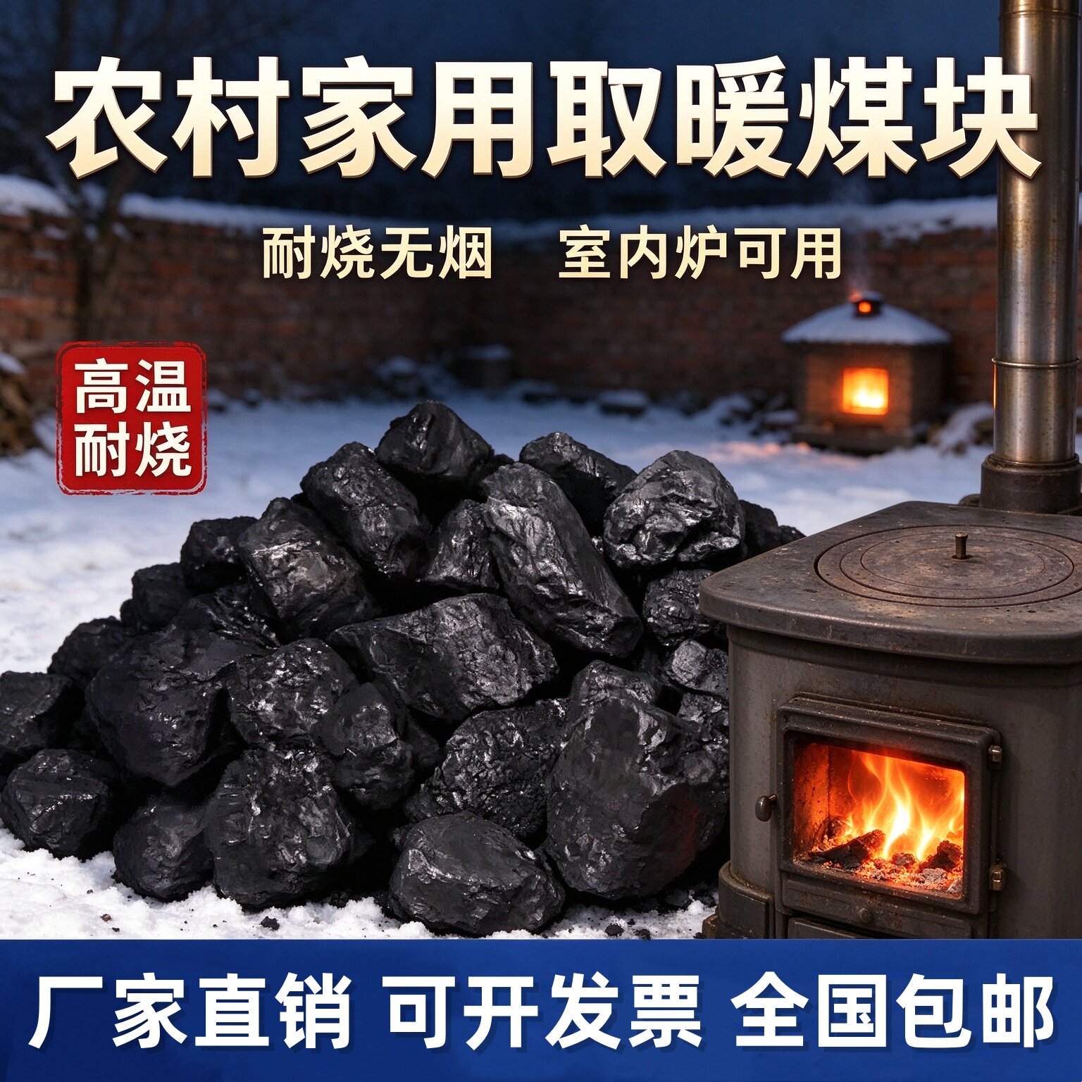 无烟煤块家用取暖锅炉高热量钢炭