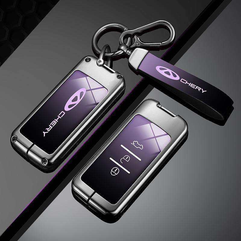 适用老款奇瑞凯翼x3钥匙套x5/v3/e3/c3捷途x70s金属壳凯瑞k60包扣