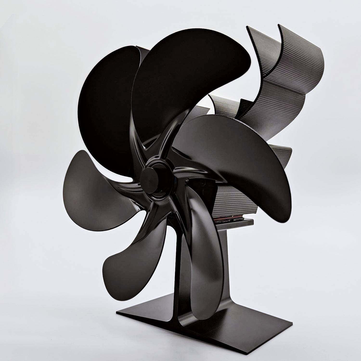 新款壁炉风扇6叶片柴火暖炉热动力风扇冰钓煤油取暖器热风循环扇