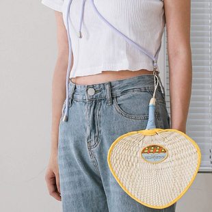 大蒲扇杂啊 老式手摇扇子幻想棕叶边编织创意手工汽水夏季便携包